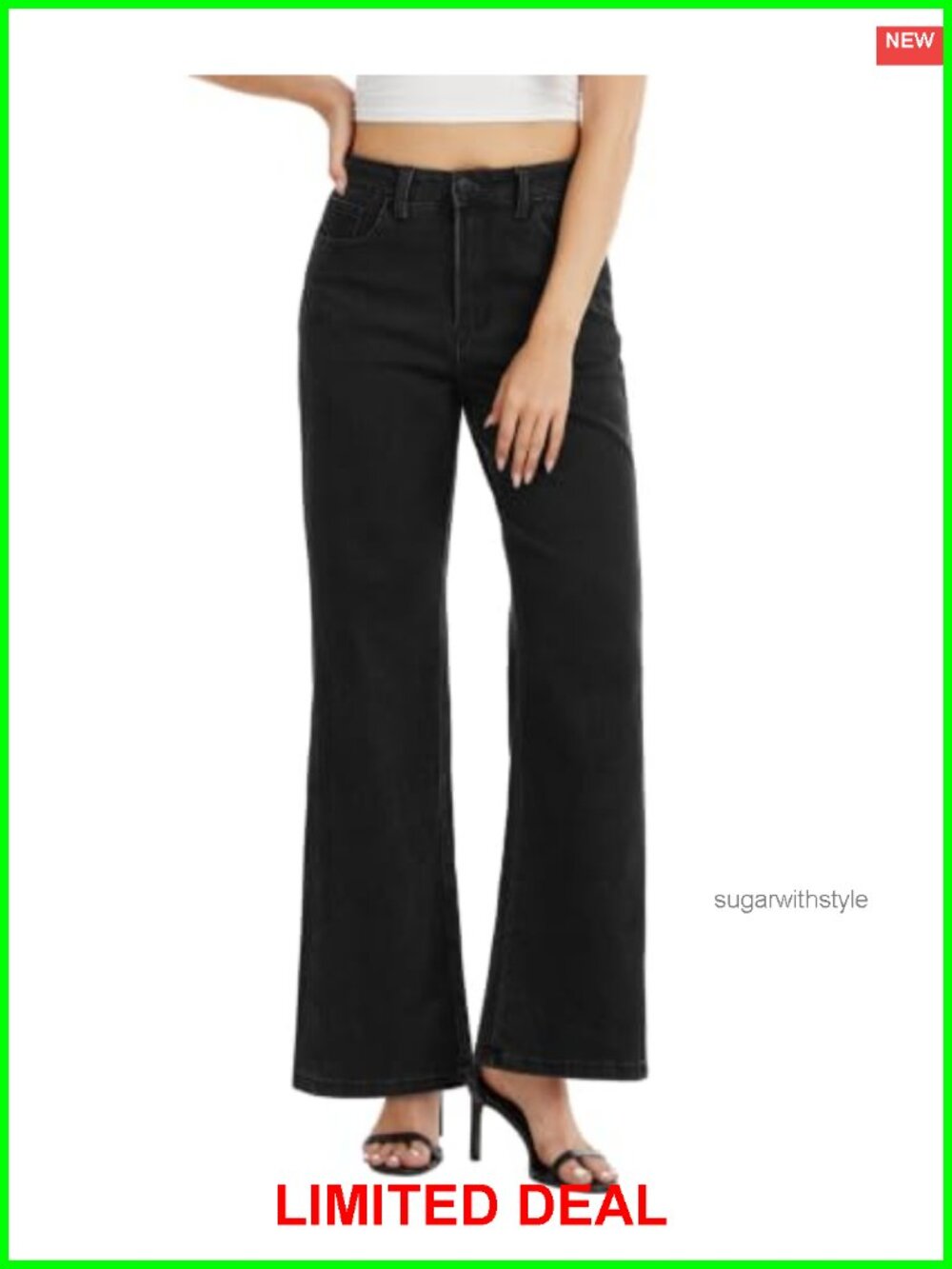High Waisted Wide Leg Stretchy Jeans